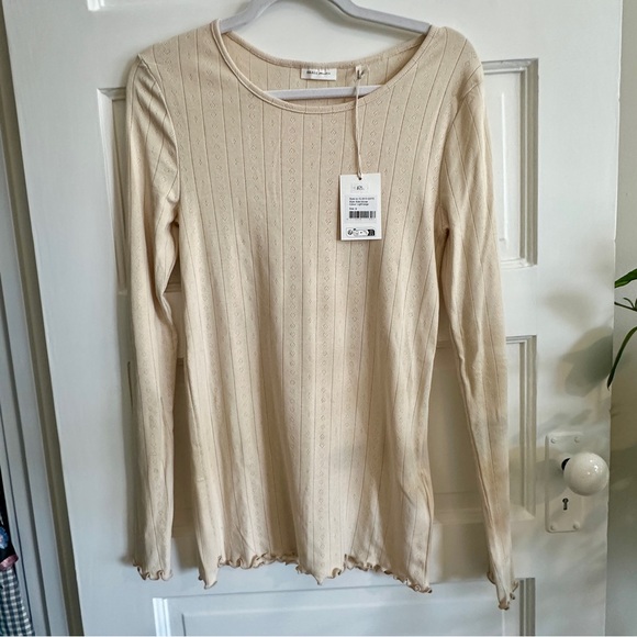 NWT! SKALL STUDIO Beige Long Sleeve Edie Blouse - S - Picture 7 of 12